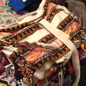 Hobo bag, can be used as a back pack, western marking with fringe